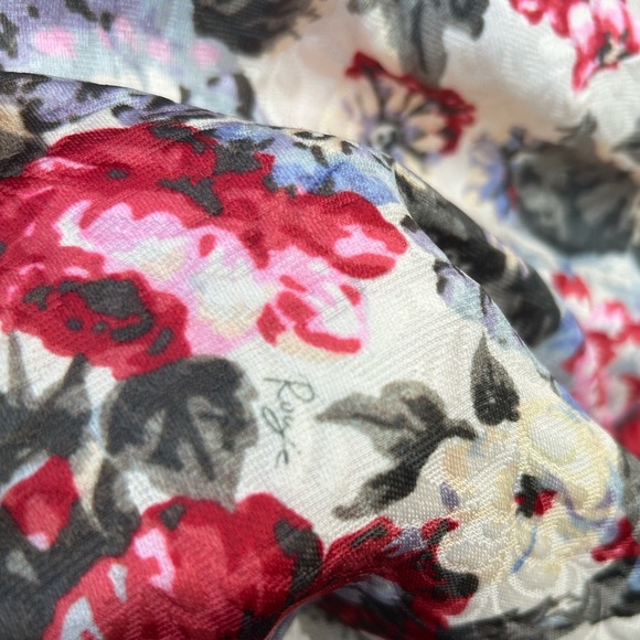 Rouje Floral Print Dress - Red and Cream - Picture 4 of 7